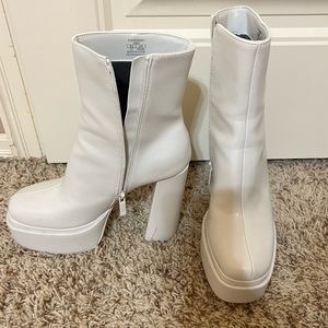 Zara white boots